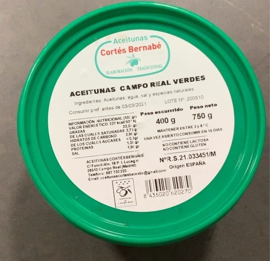 Aceitunas Campo Real Verdes