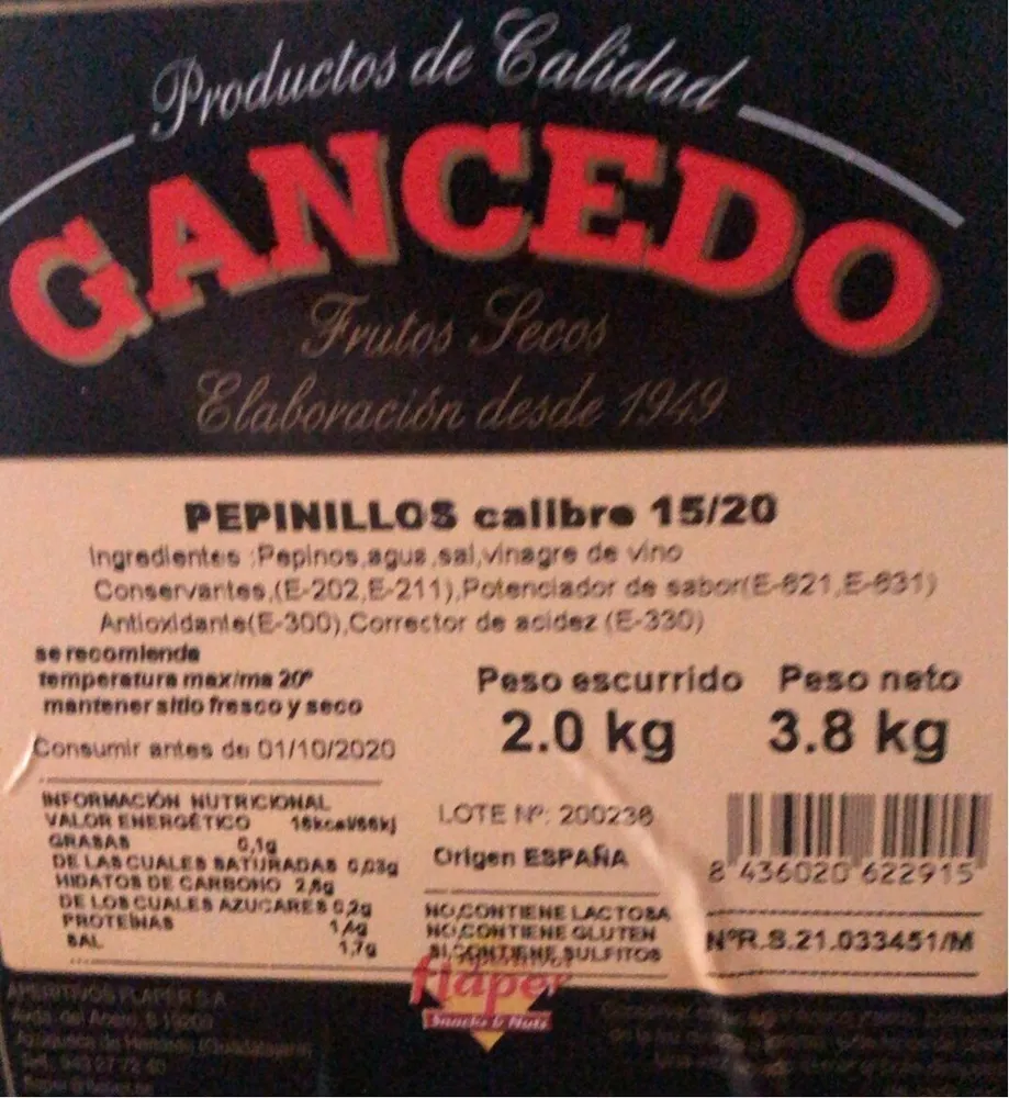 Pepinillos calibre 15/20