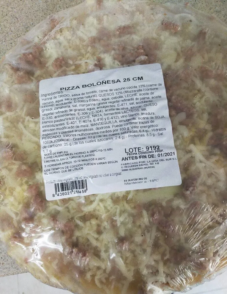 Pizza boloñesa