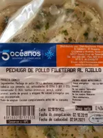 Pechuga de pollo fileteada al ajillo