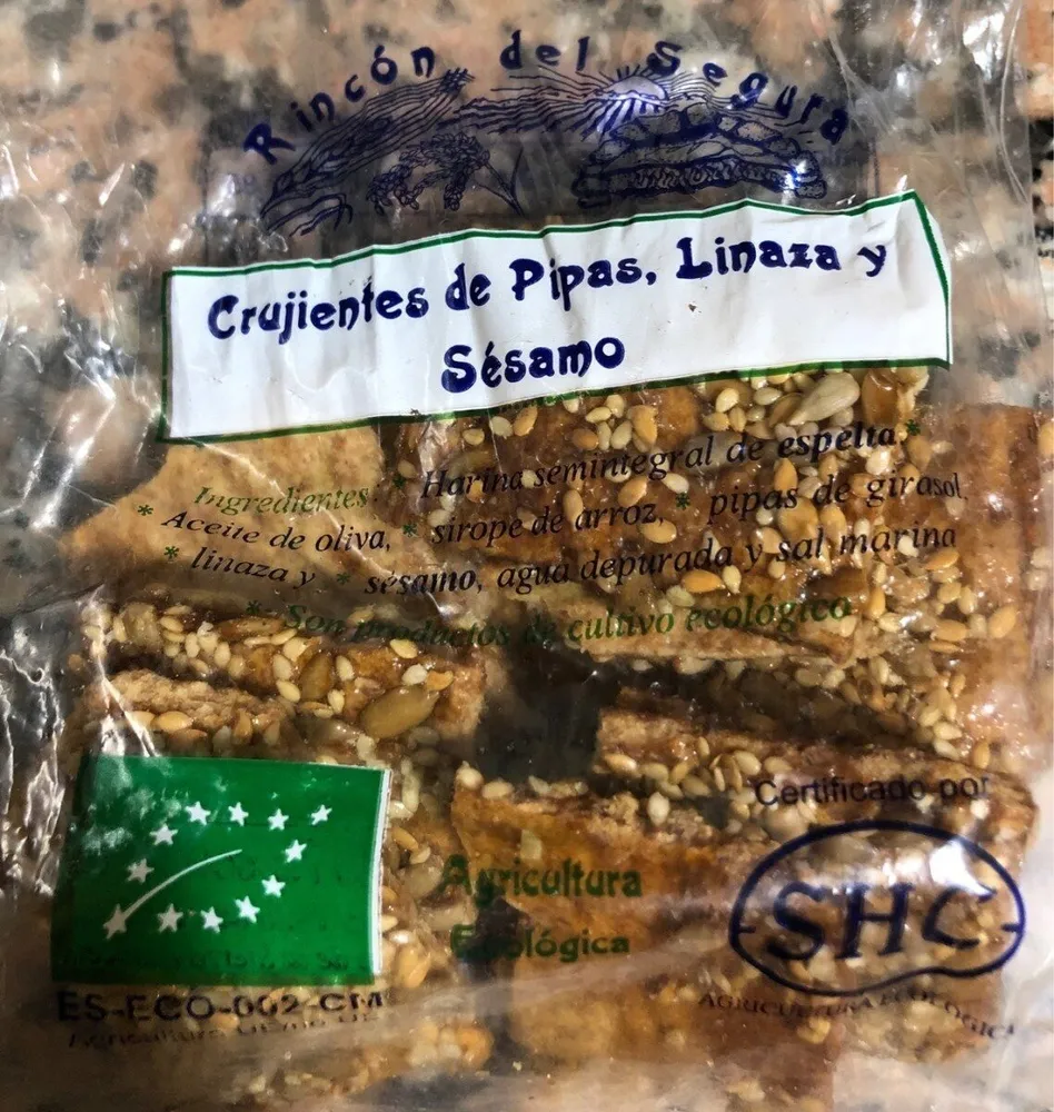 Crujientes de pipas, linaza y sesamo