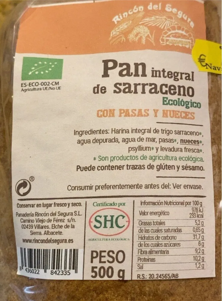 Pan integral de sarraceno