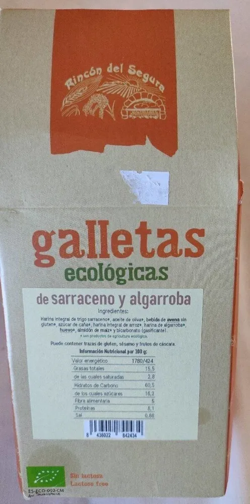 Galletas ecologicas de sarraceno y algarroba