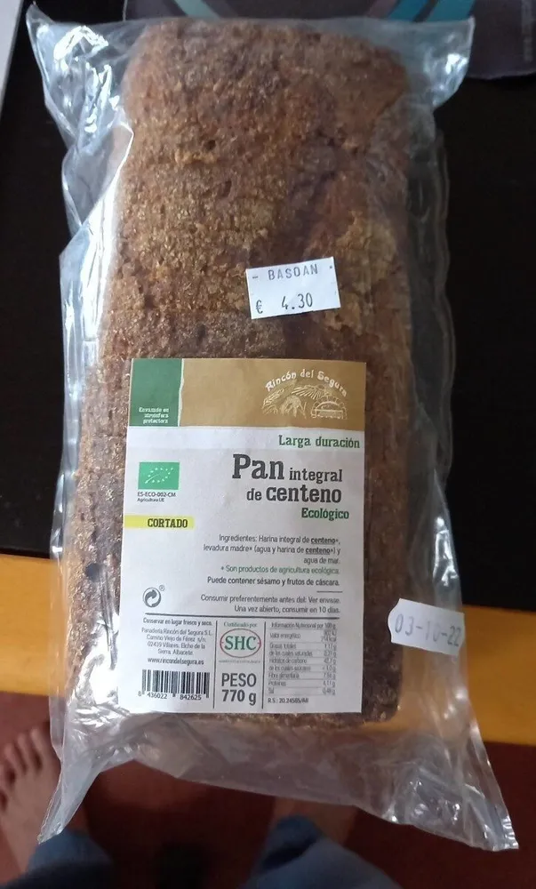 Pan integral de centeno