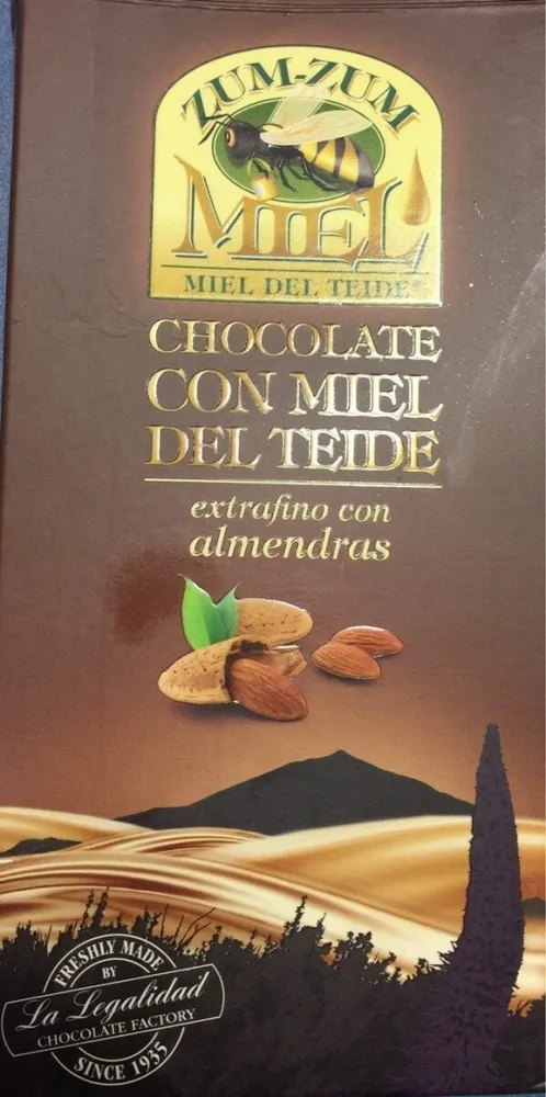 Chocolate con miel del Teide con almendras