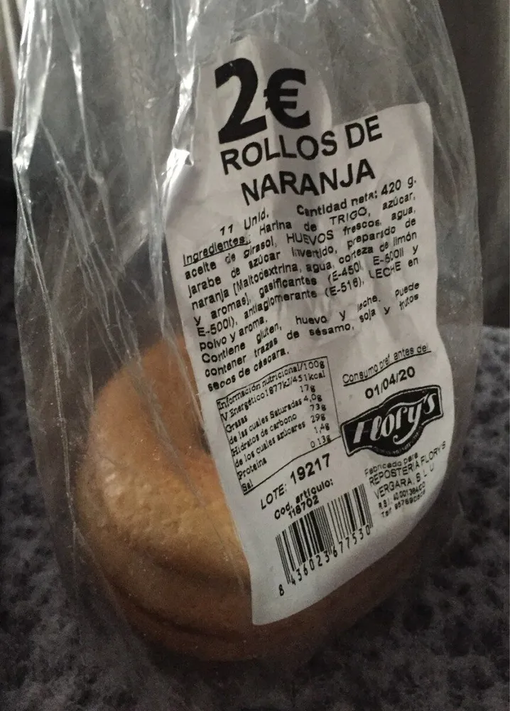 Rollos de naranja