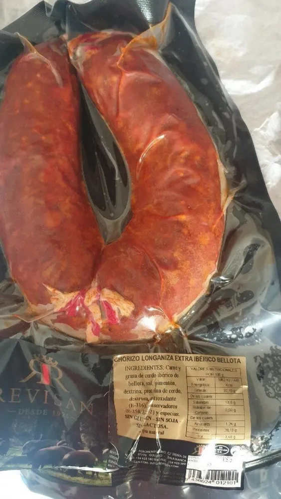 Chorizo longaniza extra ibérico bellota