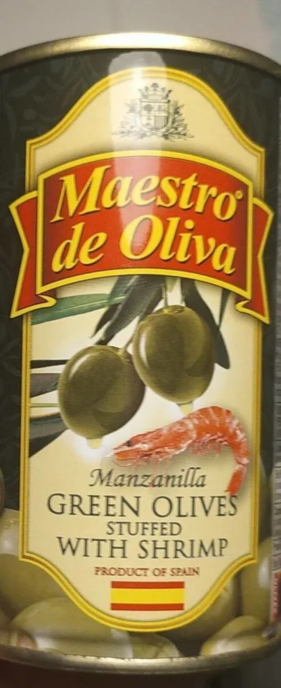 Green olives stuffed with shrimp