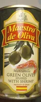 Green olives stuffed with shrimp