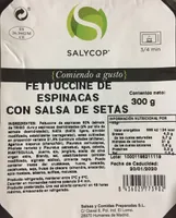 Fetuccine de espinacas con salsa de setas