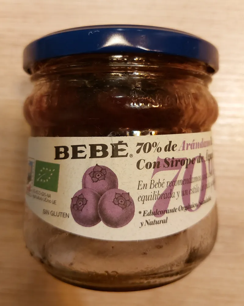 Fruta untable mermelada arándanos con sirope