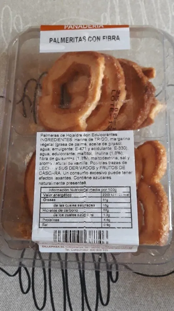 Palmeritas con fibra