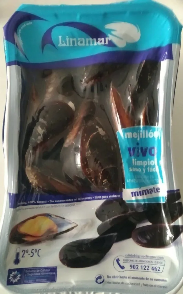 Mejillón vivo y limpio