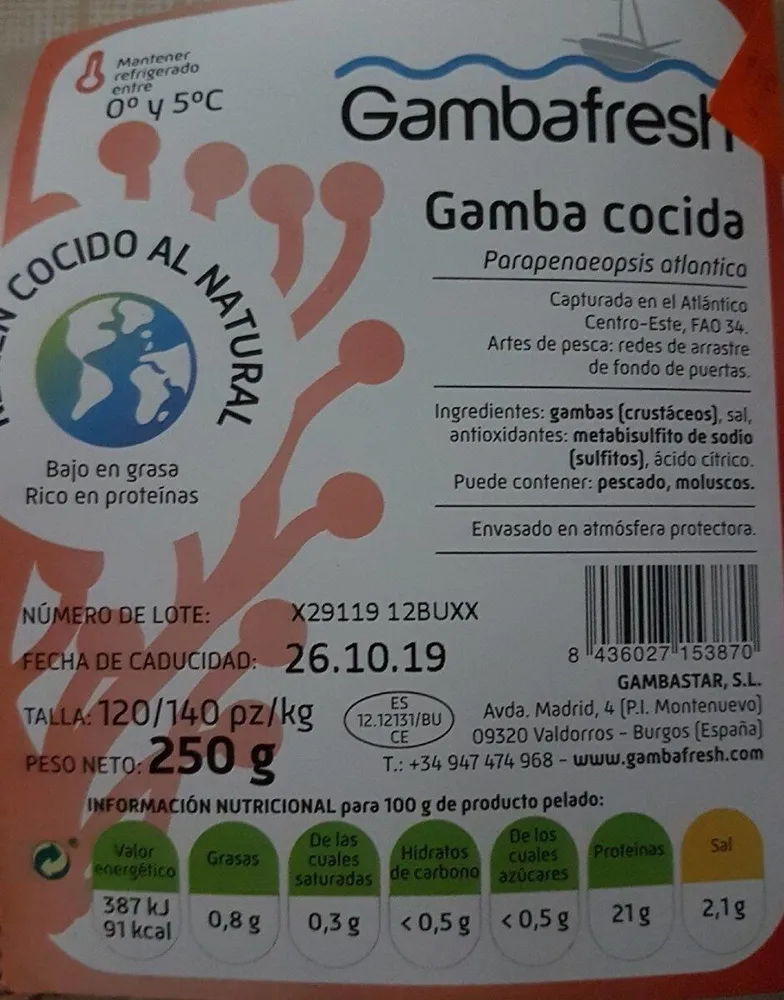 Gamba cocida