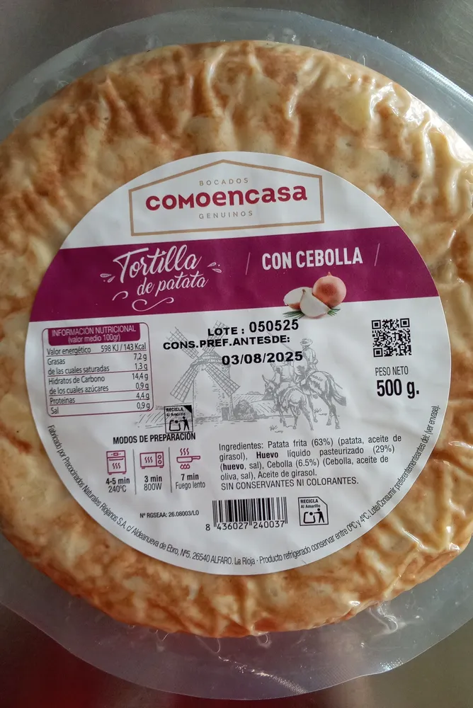 Tortilla de patata con cebolla