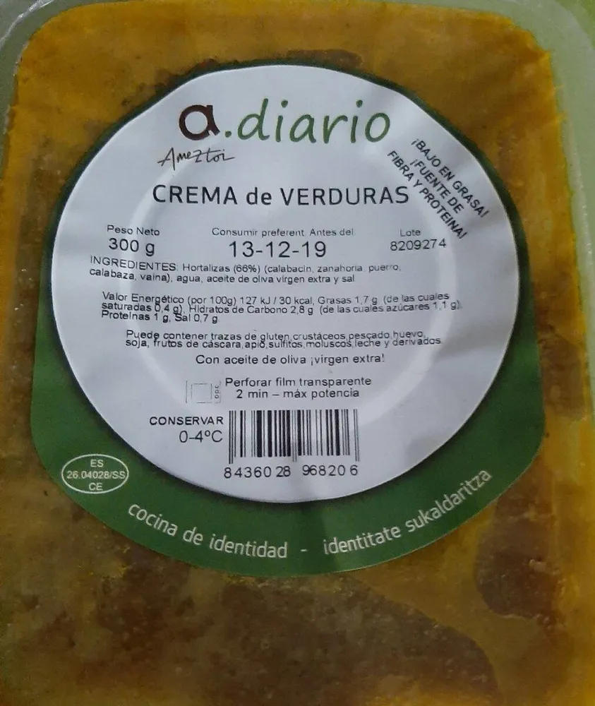 Crema de verduras