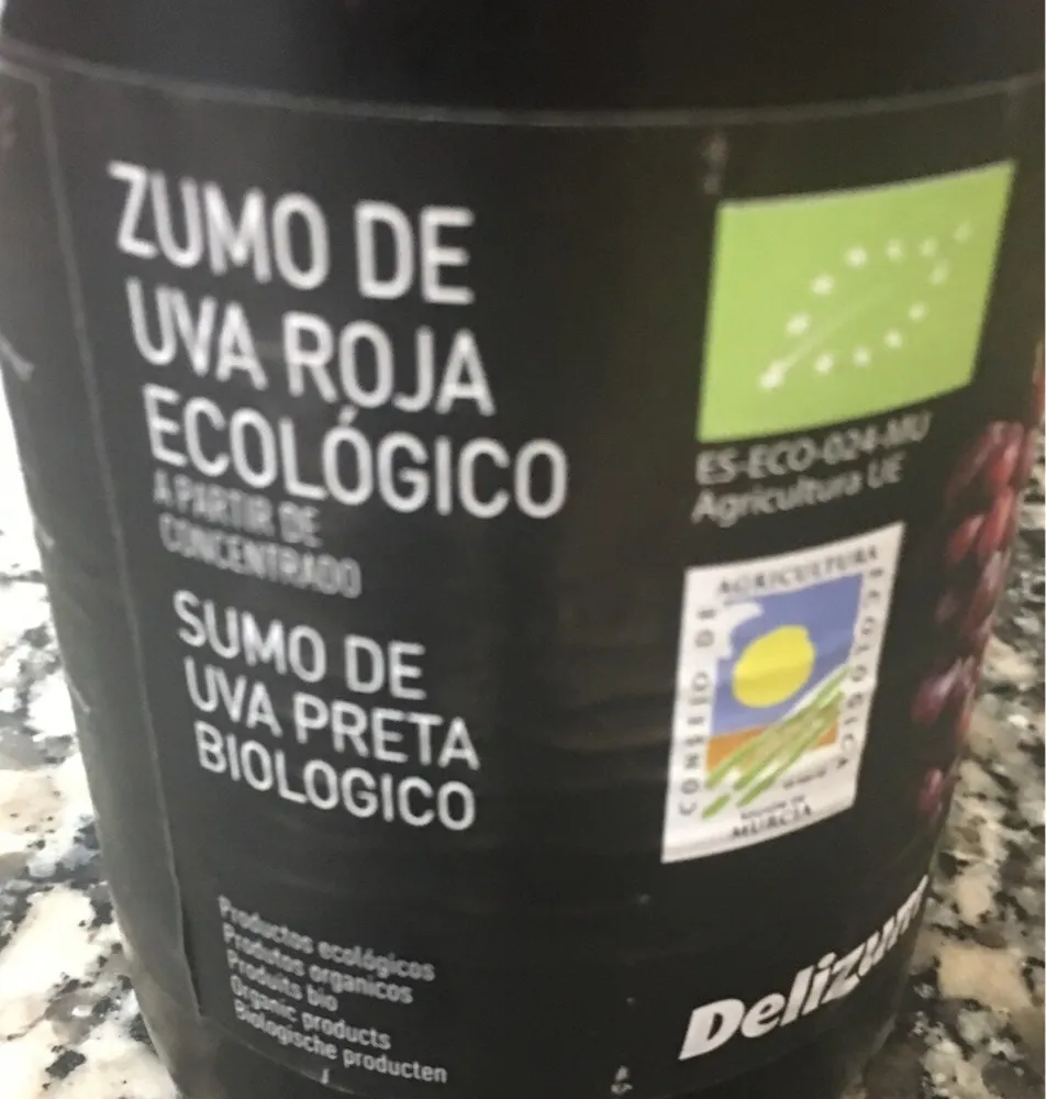 Zumo de uva roja ecologico