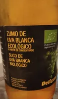 Zumo de uva blanca ecológico