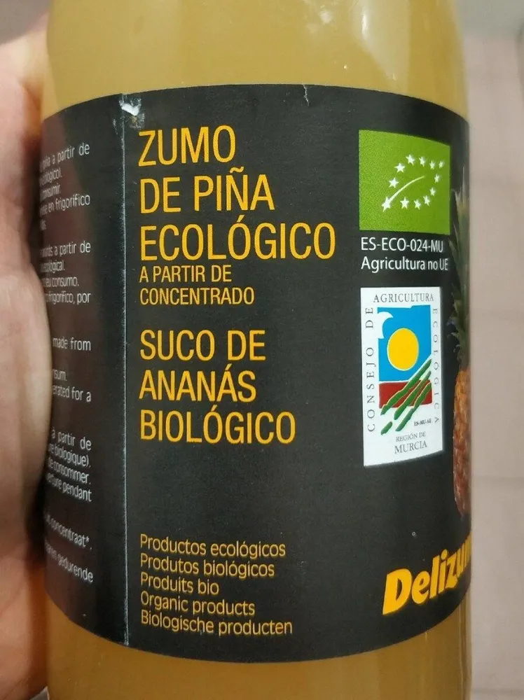 Zumo de piña ecológico