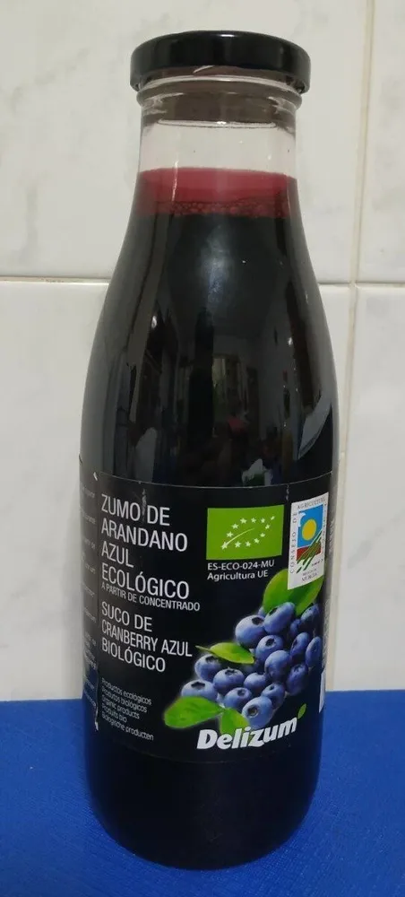 Zumo de arandano azul ecologico