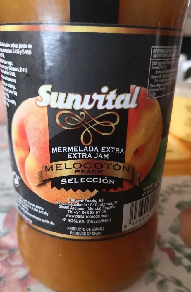 Sunvital mermelada extra melocoton
