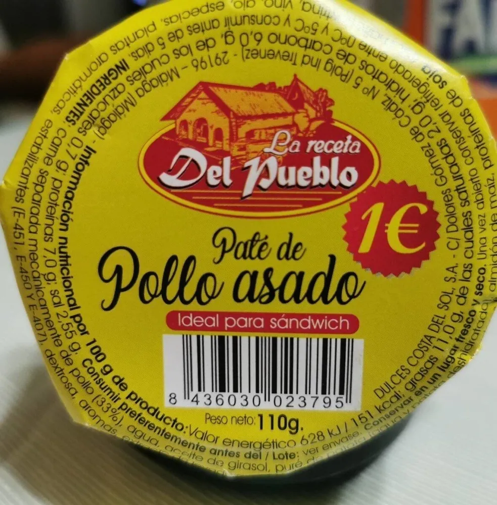 Paté de pollo asado