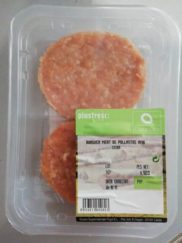 Burger meat de pollastre amb ceba