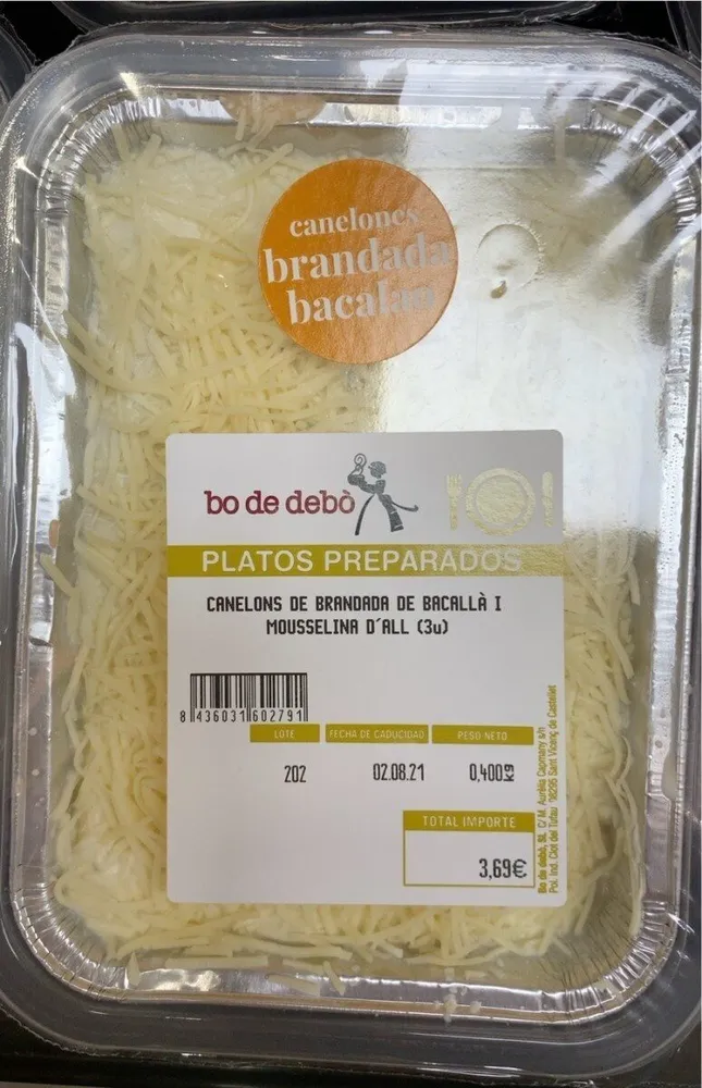 Canelons de brandada de bacallà i mousselina