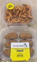 Macarrones boloñesa vegetales y Nuggets vegetales