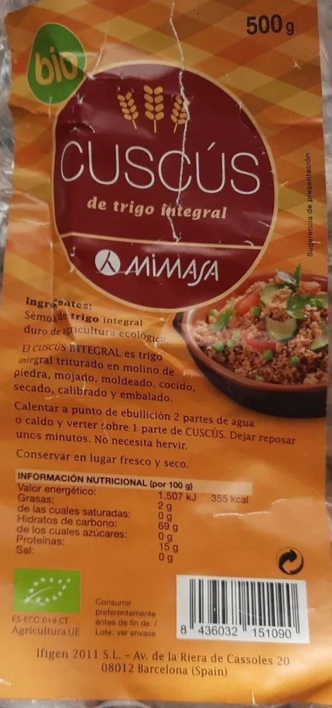Cuscús de trigo integral
