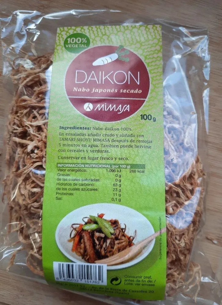 Daikon Nabo japonés secado