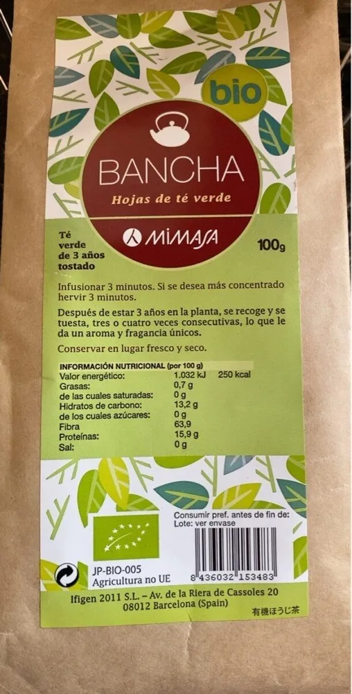 Té verde bancha