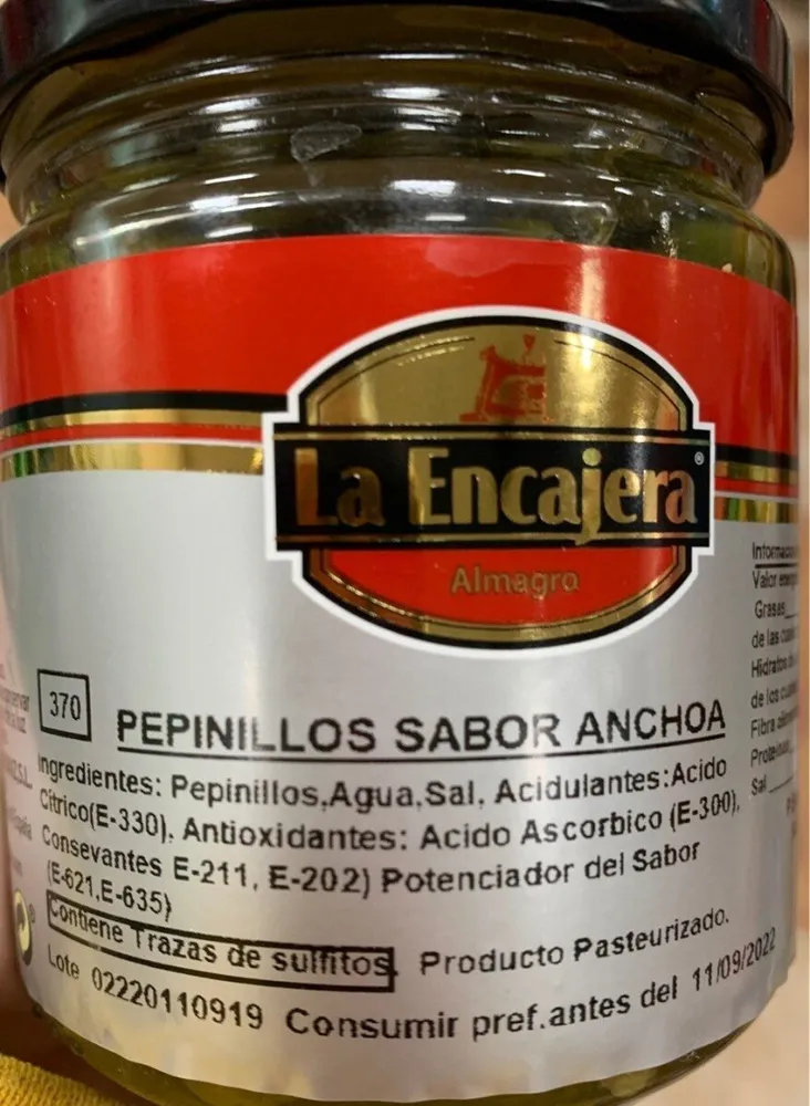 Pepinillos sabor anchoa