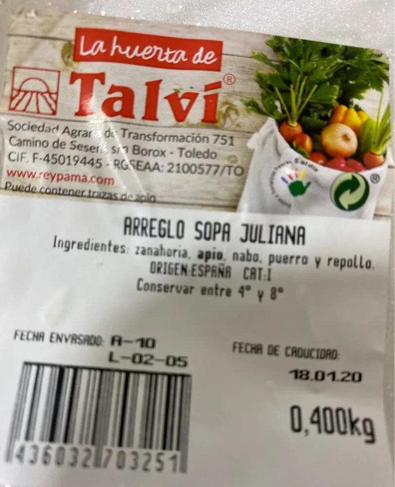 Arrehlo sopa juliana