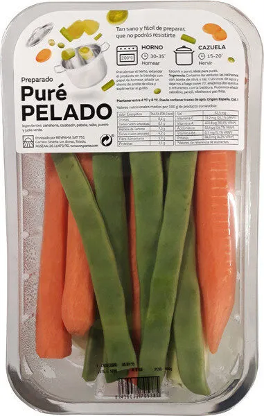 Surtido de verduras para puré pelado