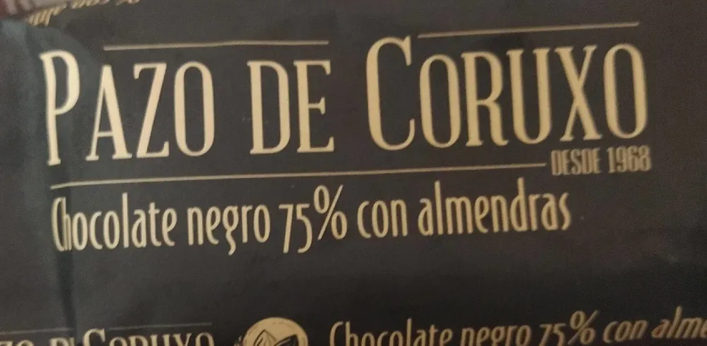Chocolate negro 75% con almendras