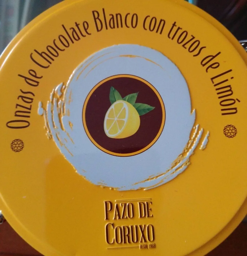 Onzas de chocolate blanco con trozos de limón