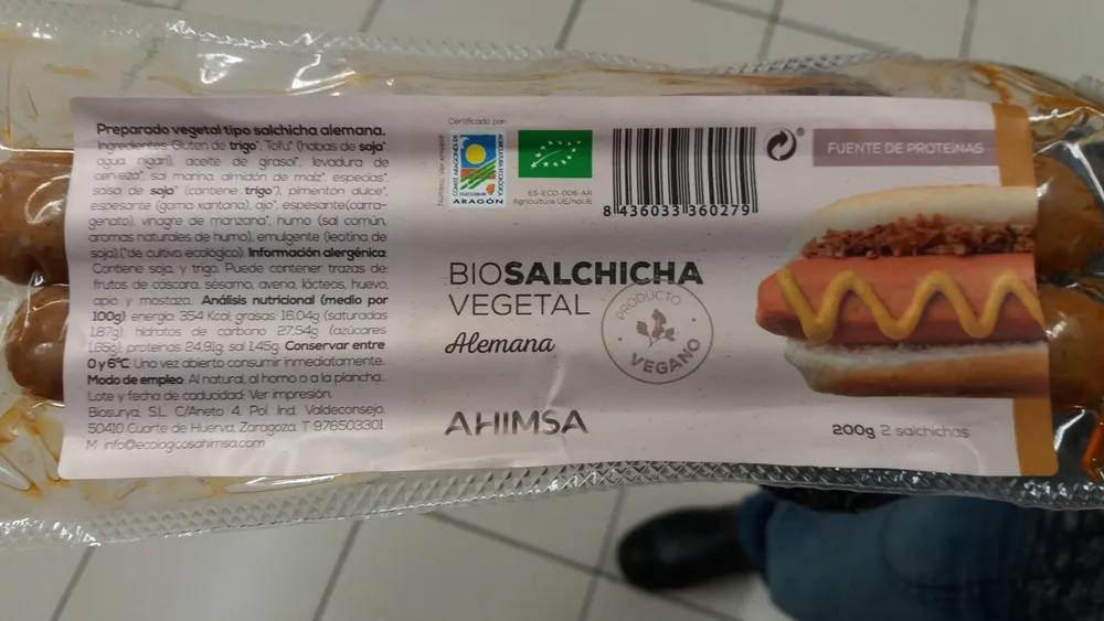 Biosalchicha vegetal alemana