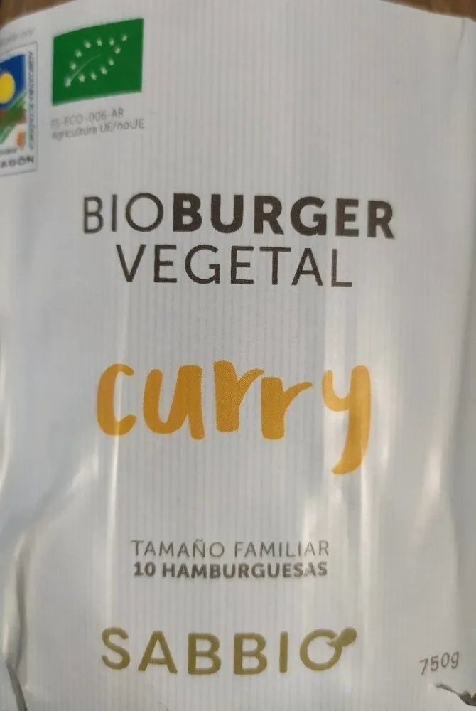 Bio burger vegetal curry