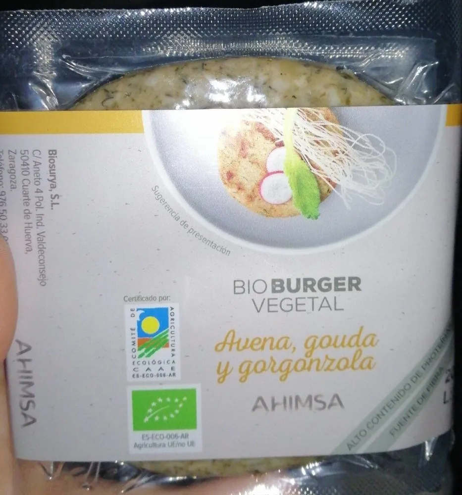 Bioburger vegetal  de avena gouda y gorgonzola