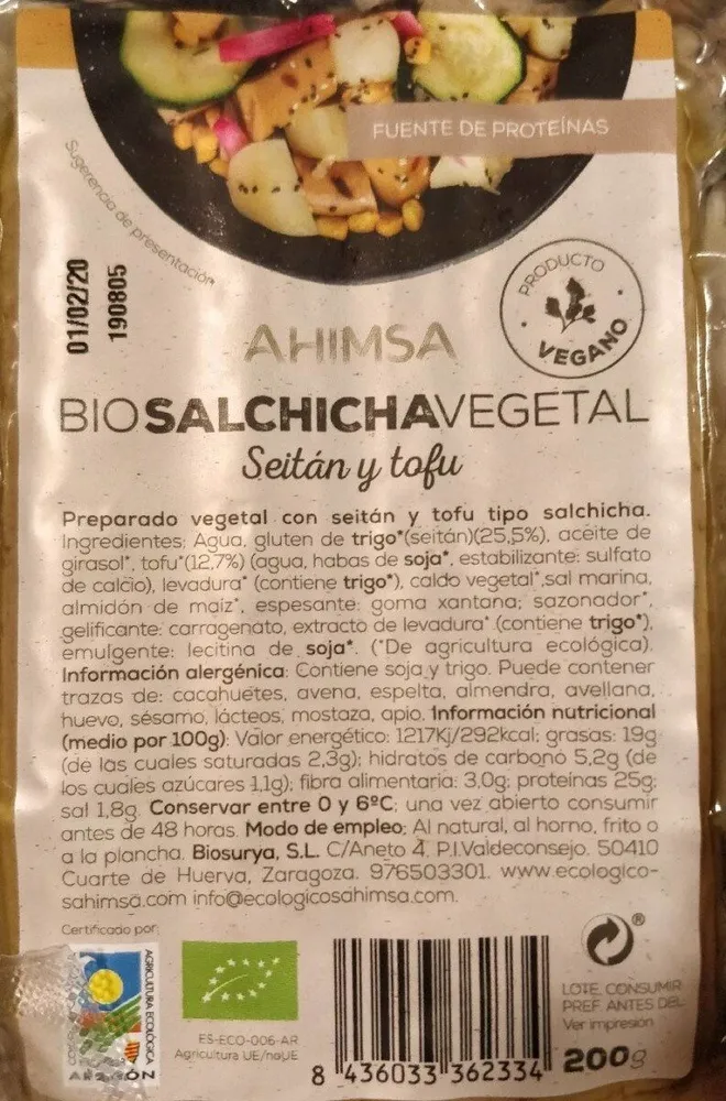 Salchichas vegetales