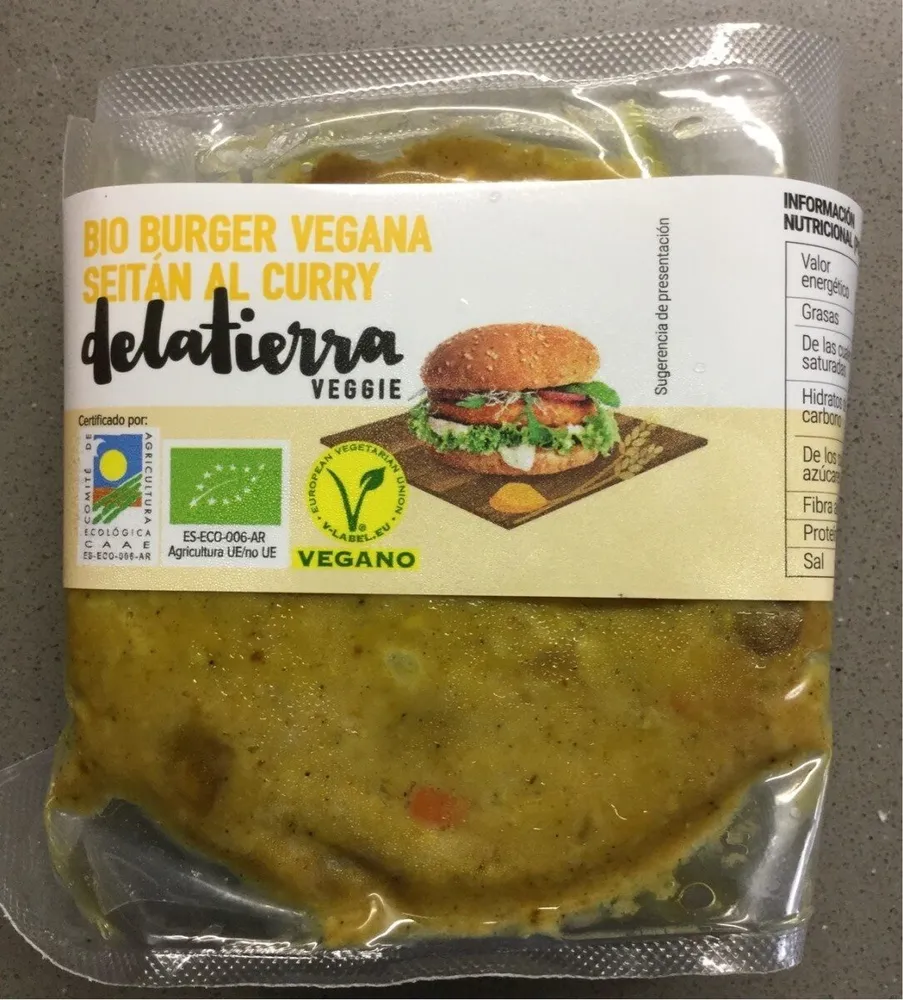 Bio burger vegana seitan al curry