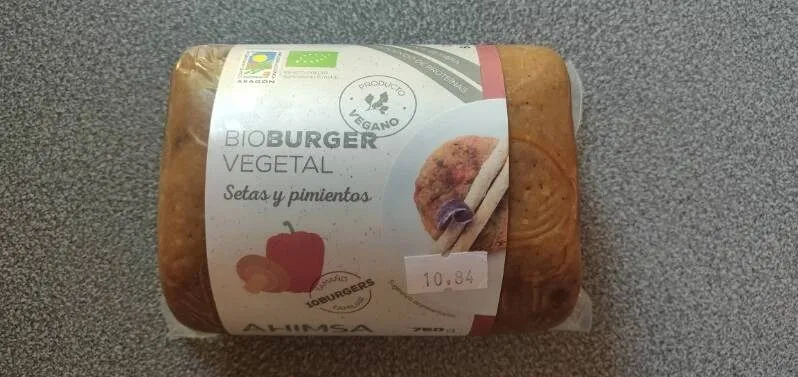 Bioburguer vegetal setas y pimiento