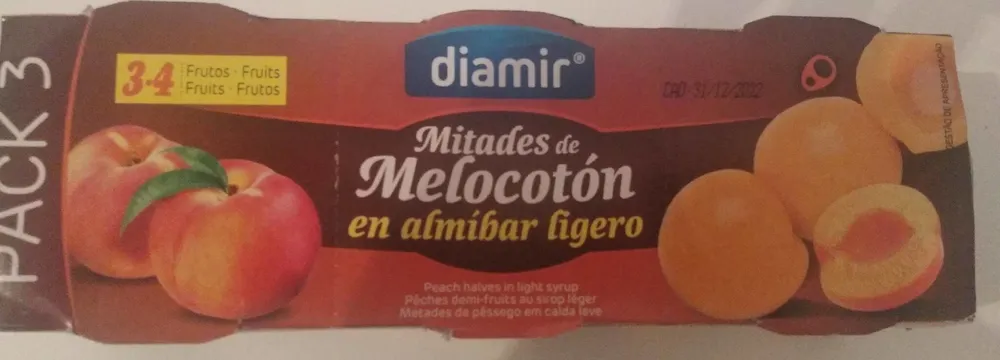 Mitades de Melocotón en almíbar ligero