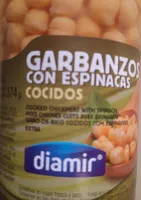 Garbanzos con espinacas cocidos