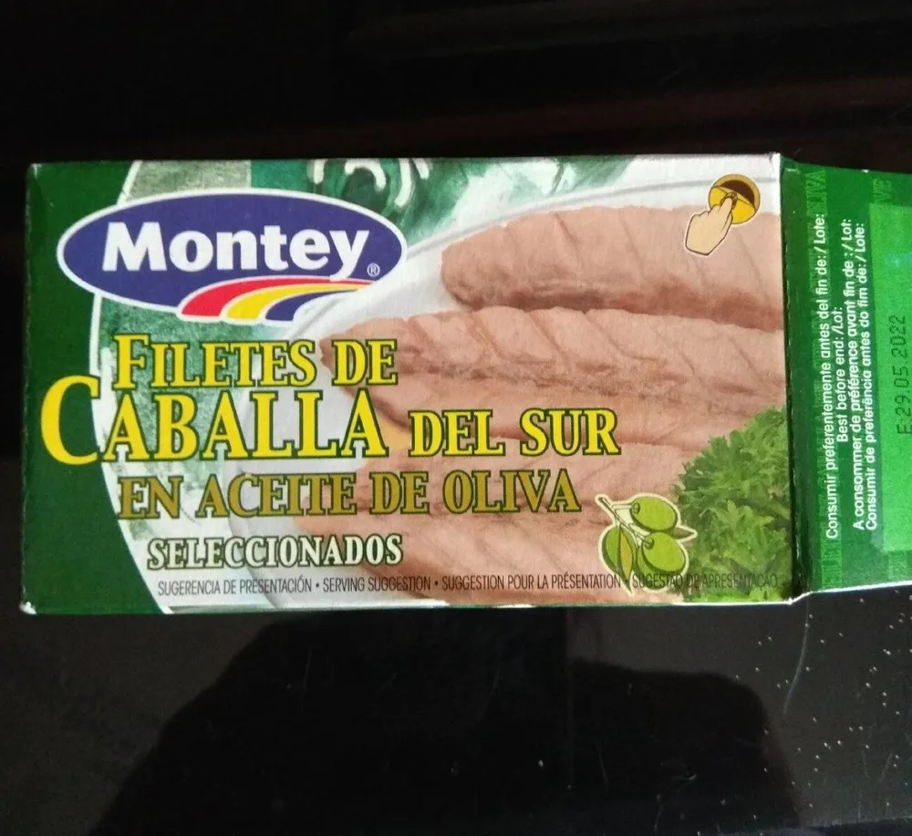Filetes de caballa del Sur en aceite de oliva.