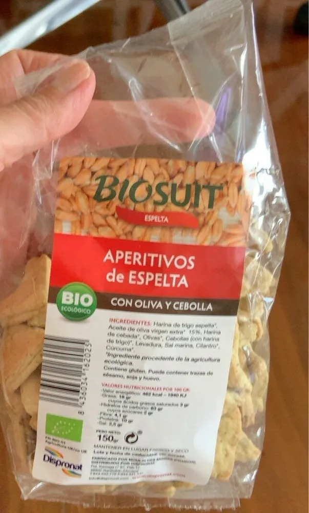 Aperitivos de Espelta con oliva y cebolla