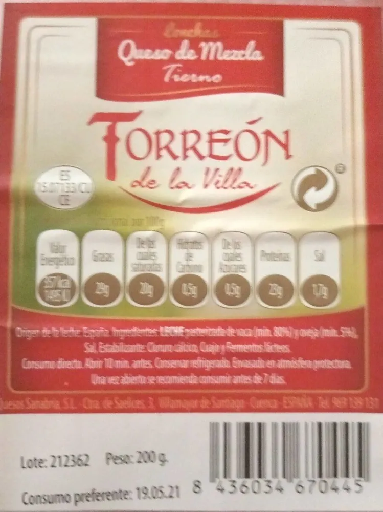 Queso lonchas Mezcla Tierno