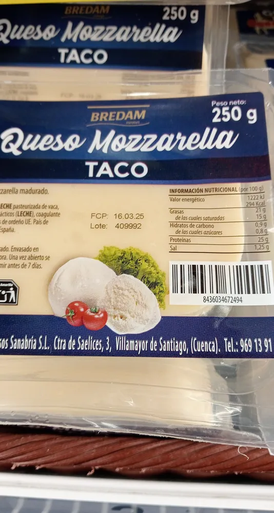 Queso mozzarella taco