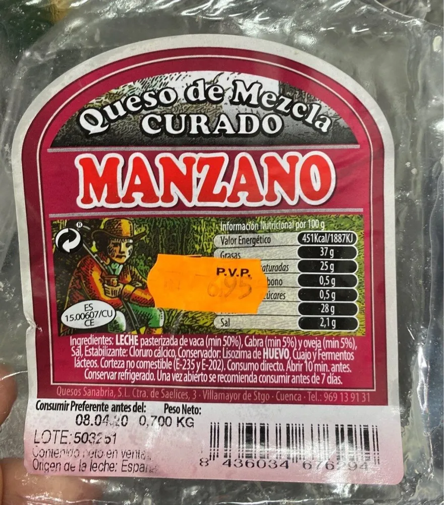 Queso de mezcla curado